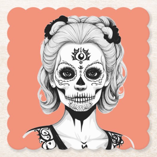 SKULLHEAD FRAU UNTERSETZER (Vorderseite)