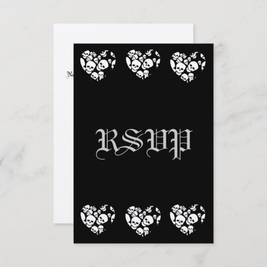 SkullHeart RSVP Karte (Vorne/Hinten)