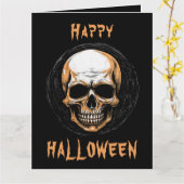 Skullington Illustration Halloween-Party Einladung (Gelbe Blume)