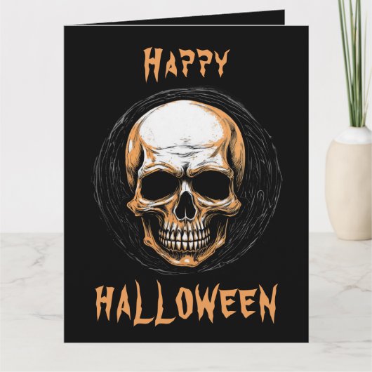 Skullington Illustration Halloween-Party Einladung (Vorderseite)