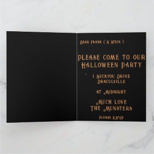 Skullington-Illustration Halloween-Party-Einladung Karte