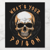 Skullington Illustration Weinetikett (Einzelnes Label)