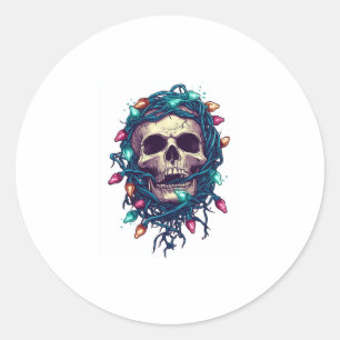 Skullmas � Funny Xmas Skelett Runder Aufkleber