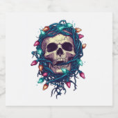 Skullmas � Funny Xmas Skelett Schaumweinetikett (Einzelnes Label)