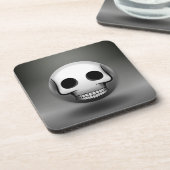 Skullmoji-Glasunterglas Getränkeuntersetzer (Linke Seite)