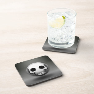 Skullmoji-Glasunterglas Getränkeuntersetzer