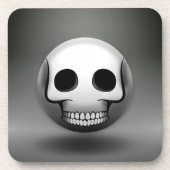 Skullmoji-Glasunterglas Getränkeuntersetzer (Vorderseite)