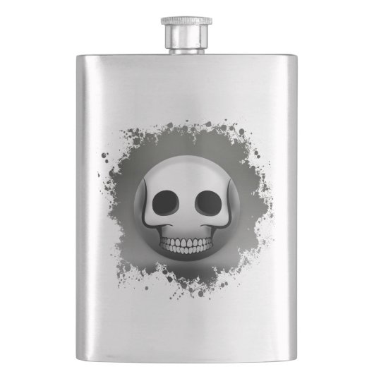 Skullmoji-Schild Flachmann (Vorderseite)