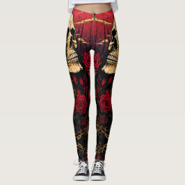 Skulls among the Roses Leggings - Cool