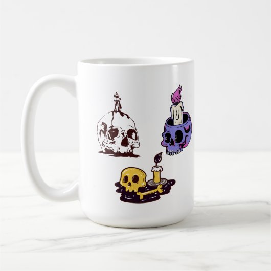 Skulls and Candles Illustration Set Kaffeetasse (Links)