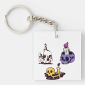 Skulls and Candles Illustration Set Schlüsselanhänger (Vorderseite)