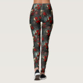 Skulls and Red Climbing Rose Leggings (Rückseite)