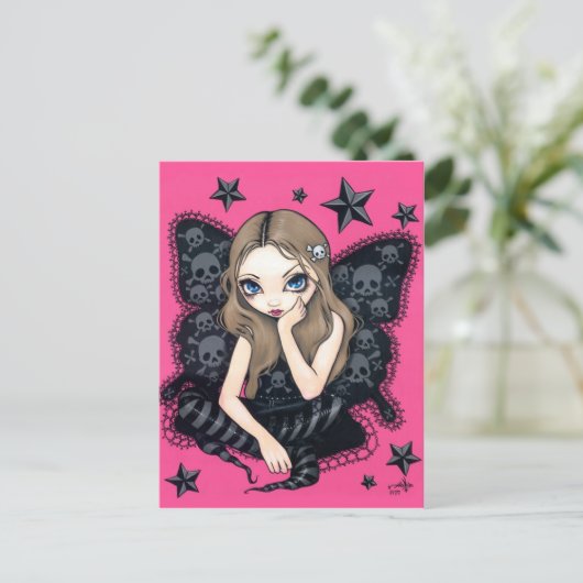 "Skulls and Stars" Postkarte (Stehend Vorderseite)