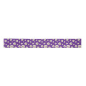 Skulls auf Lila Satin Ribbon - gotisches Halloween Satinband (Vorderseite)