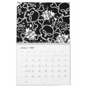 Skulls auf schwarzen nahtlosen Mustern.ai Kalender (Jan 2027)