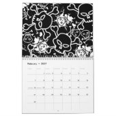 Skulls auf schwarzen nahtlosen Mustern.ai Kalender (Feb 2027)