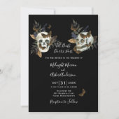 Skulls bis zum Tod tun uns TeilGotische Hochzeit Einladung (Vorderseite)