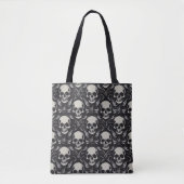 Skulls Black and Grey Tote Bag Tasche (Vorderseite)