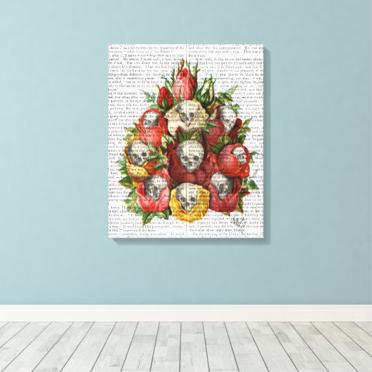 Skulls-Bouquet Leinwanddruck (Insitu (Holzboden))