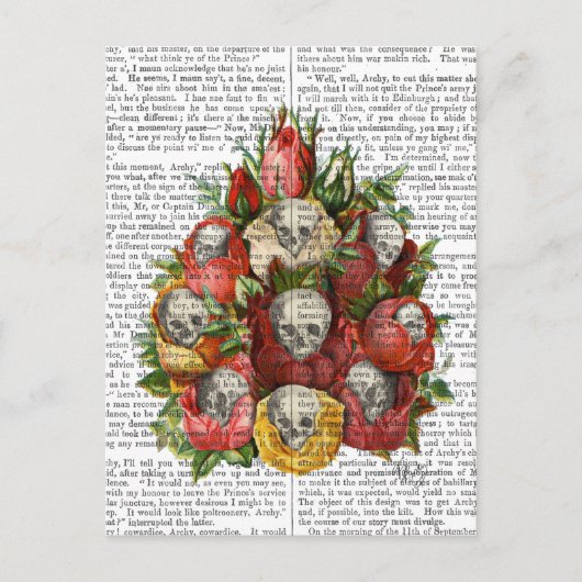 Skulls-Bouquet Postkarte (Vorderseite)