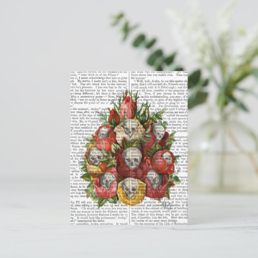 Skulls-Bouquet Postkarte (Stehend Vorderseite)