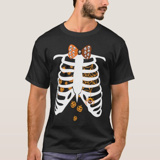 Skulls Bow Tie Skeleton Xray Rib Cage Kids Adults T-Shirt (Vorderseite)