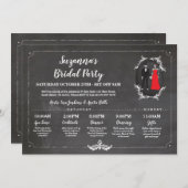 Skulls Brautparty Itinerary Bachelorette Einladung (Vorne/Hinten)