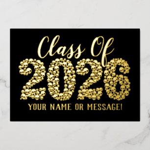Skulls Class of 2023 Grad Gold Foil Card Folien Feiertagskarte