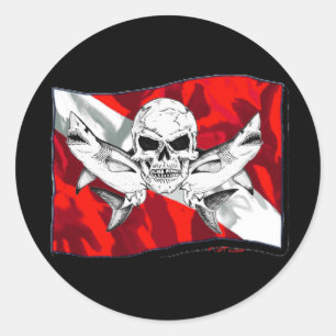 Skulls Collection by DiversDen Runder Aufkleber