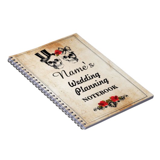 Skulls Cream Notebook Wedding Planning Note Notizblock (Rechte Seite)