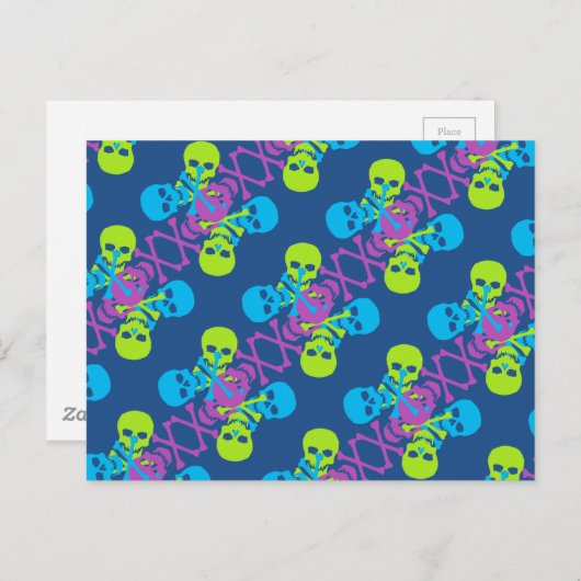 Skulls & Crossbones Postkarte (Vorne/Hinten)