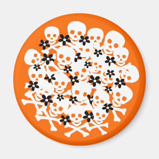 Skulls & Daisies Magnet (Vorne)