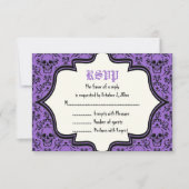 Skulls Damask Halloween Hochzeitskarte RSVP (Vorderseite)