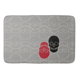 Skulls - Ghost Gray und Bone White Badematte