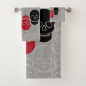 Skulls - Ghost Gray und Bone White Badhandtuch Set (Insitu)