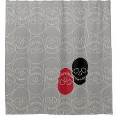 Skulls - Ghost Gray und Bone White Duschvorhang (Vorderseite)