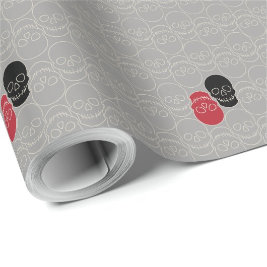 Skulls - Ghost Gray und Bone White Geschenkpapier (Rolleneckpunkt)