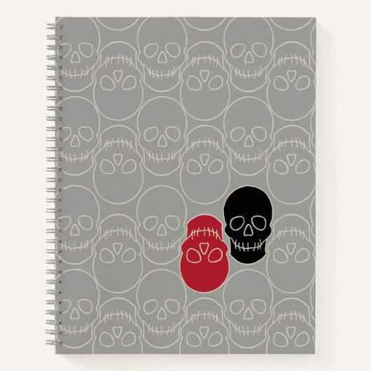 Skulls - Ghost Gray und Bone White Notizblock (Vorderseite)