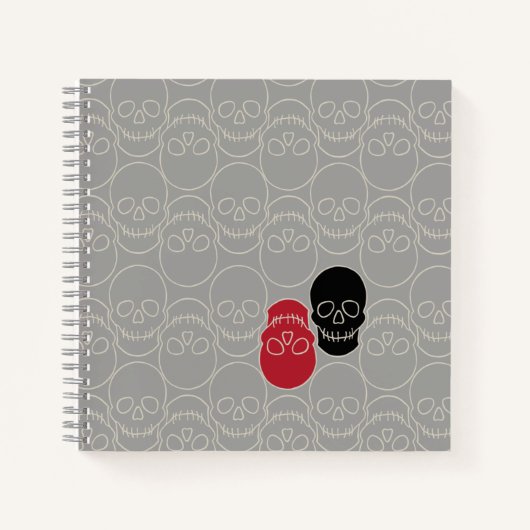 Skulls - Ghost Gray und Bone White Notizblock (Vorderseite)
