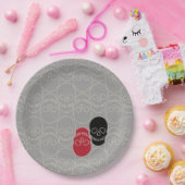 Skulls - Ghost Gray und Bone White Pappteller (Party)
