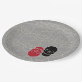 Skulls - Ghost Gray und Bone White Pappteller (Schrägansicht)