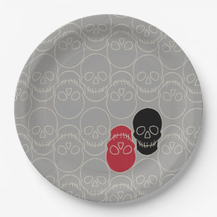 Skulls - Ghost Gray und Bone White Pappteller