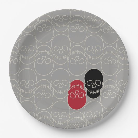 Skulls - Ghost Gray und Bone White Pappteller (Vorderseite)