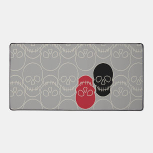 Skulls - Ghost Gray und Bone White Schreibtischunterlage