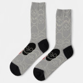 Skulls - Ghost Gray und Bone White Socken (Linkes Detail)