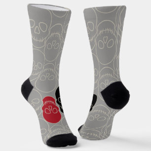 Skulls - Ghost Gray und Bone White Socken