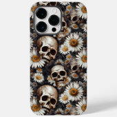 Skulls Gothic Daisy Blume Pattern Case-Mate iPhone Hülle (Rückseite)