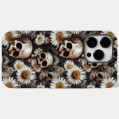 Skulls Gothic Daisy Blume Pattern Case-Mate iPhone Hülle (Rückseite (Horizontal))