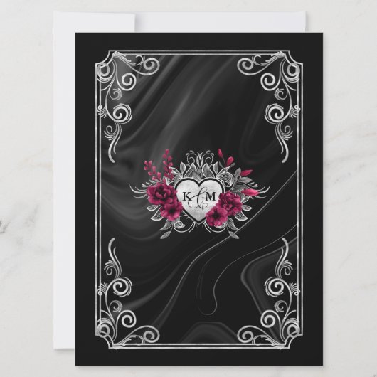 Skulls Gothic Hallowedding Burgundy ID866 (Rückseite)