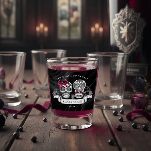 Skulls Gothic Hallowedding Burgundy ID866 Schnapsglas